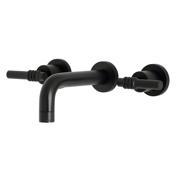 KS8120ML Milano 2-Handle 8" Wall Mount Bathroom Faucet, Matte Black